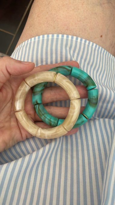 BRACELET PERLE TUBE LAGON