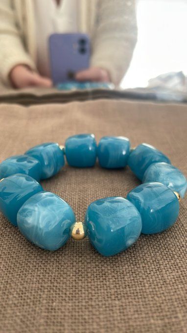 CHRISTIANE ROSE POUDRÉE+SÉPARATEURS DORÉ - BRACELET