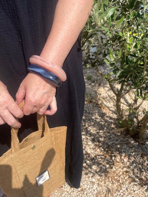 MANCHETTES URSULE BLEU - BRACELET JONC EPAIS