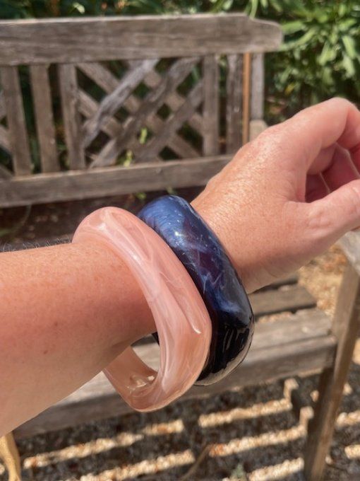 MANCHETTES URSULE BLEU - BRACELET JONC EPAIS