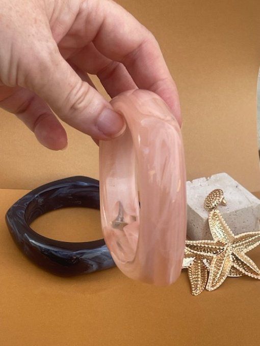 MANCHETTES URSULE BLEU - BRACELET JONC EPAIS