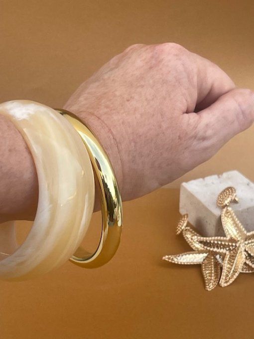 BRACELET JONC EPAIS DORE - HANNA