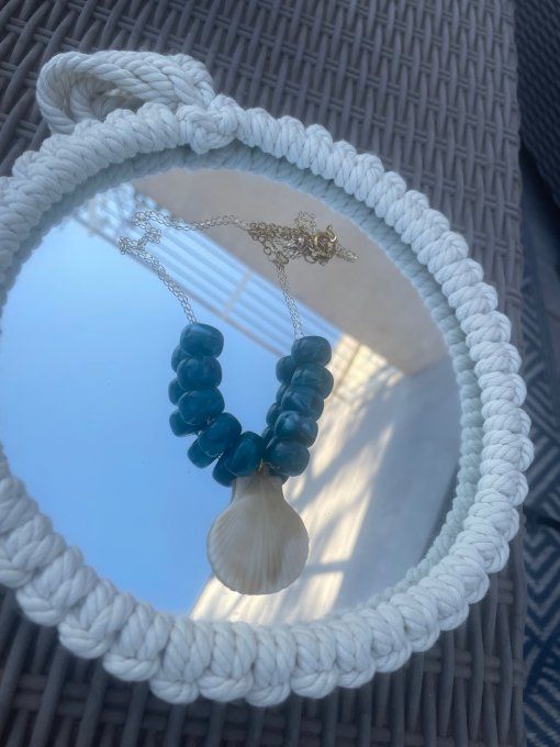 COLLIER PERLES RONDELLES -COQUILLAGE - OCÉANIE                                                  