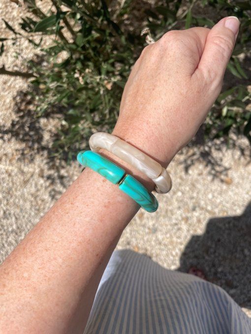 BRACELET PERLE TUBE  CRÈME