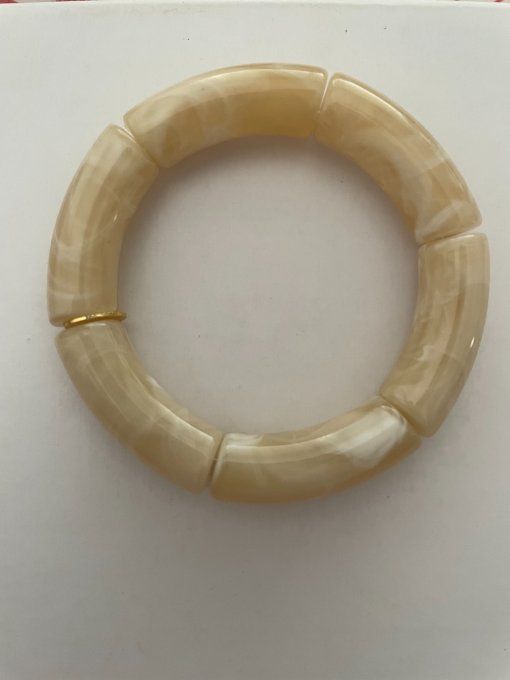 BRACELET PERLE TUBE CRÈME