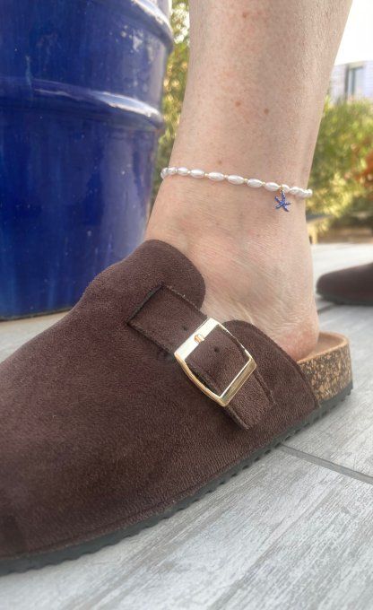 BRACELET DE CHEVILLE PERLES D'EAU DOUCE- BRACELET LOTUS