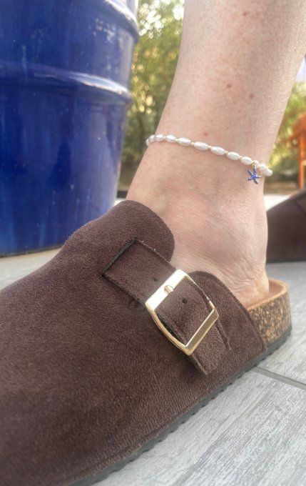 BRACELET DE CHEVILLE PERLES D'EAU DOUCE- BRACELET LOTUS
