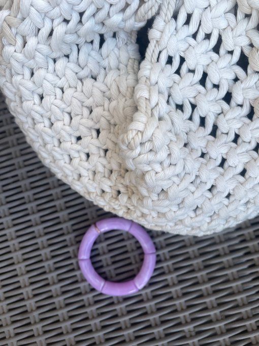 BRACELET PERLE TUBE  LILAS