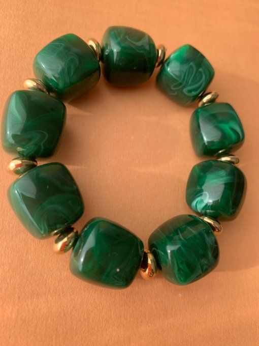 BRACELET PERLE CUBE ARRONDIS - SEPARATEURS DORÉ-BRACELET CHRISTIANE 