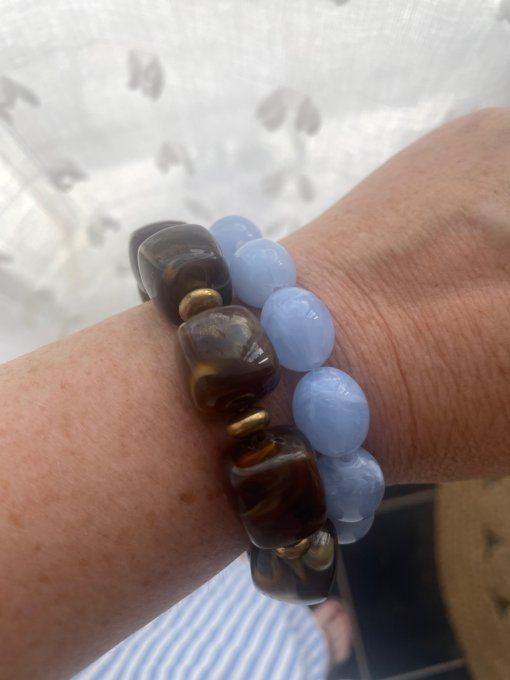 BRACELET PERLE CUBE ARRONDIS - SEPARATEURS DORÉ-BRACELET CHRISTIANE 