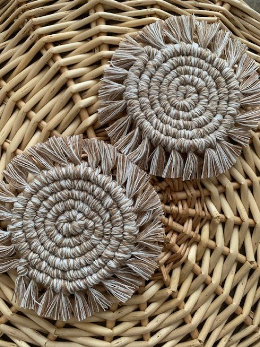 Sous-verres rond artisanale- modèle "BOHO" 