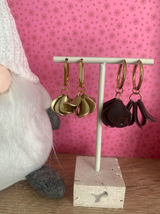 Boucles d'oreilles pétales dorés IRIS