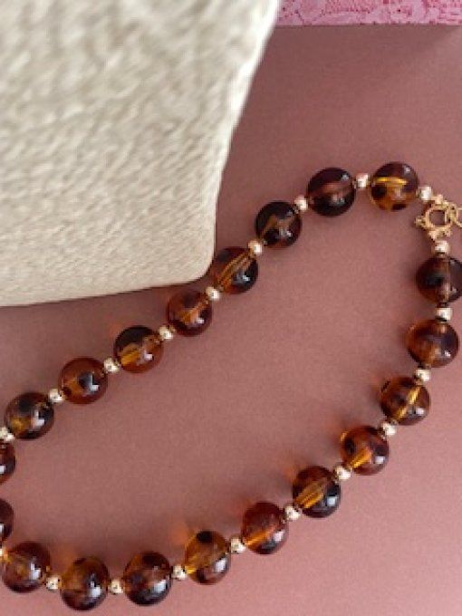 GABY PERLES RONDE ACRYLIQUE - COLLIERS