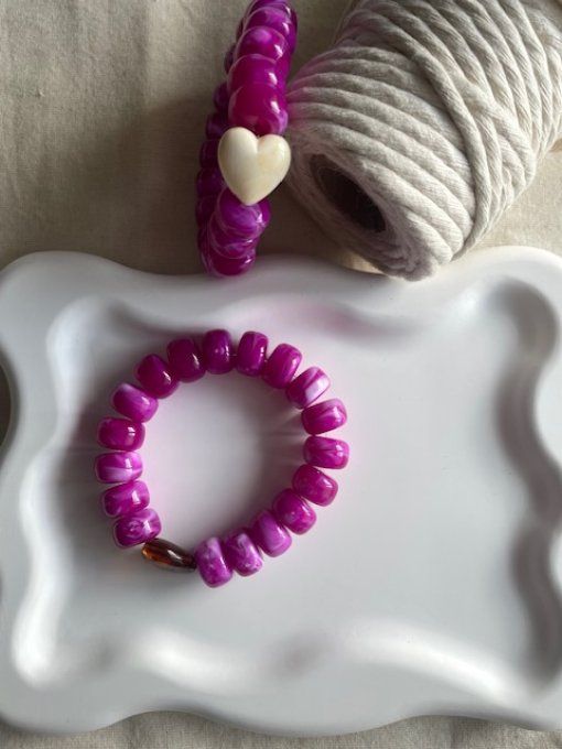 Bracelet élastique GISÈLE bracelet perles rondelles fait main