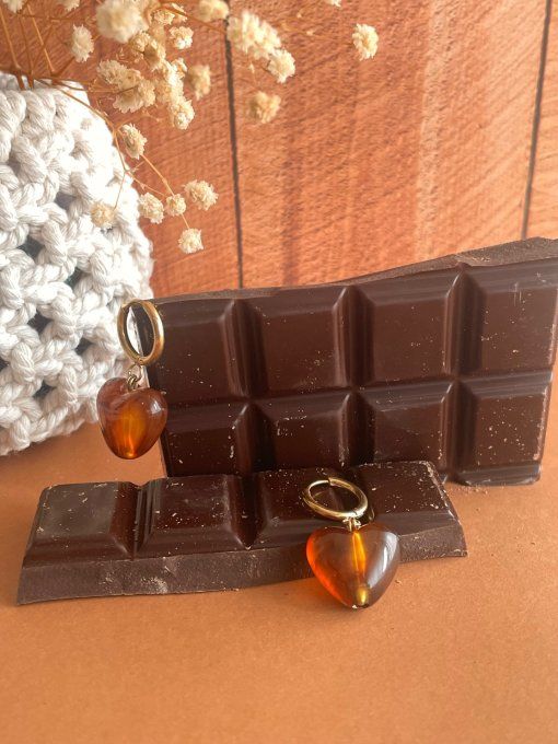 Boucles d'oreilles COEUR. - Créoles acier inoxydable