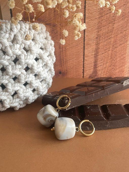 Boucles d'oreilles CHRISTIANE - Créole  en acier inoxydable doré