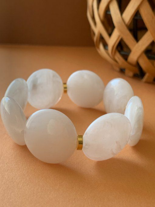 MAEVA  - Bracelet élastique- séparateur en acier inoxydable