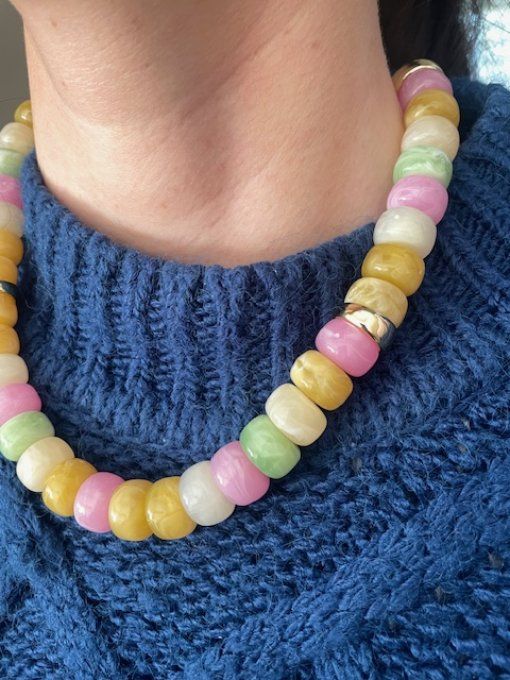 Collier Gisèle Bonbons - collier perles rondelles