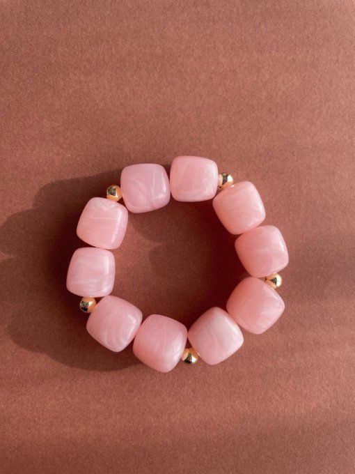 CHRISTIANE ROSE POUDRÉE+SÉPARATEURS DORÉ - BRACELET