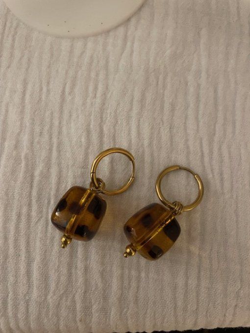 Boucles d'oreilles CHRISTIANE - Créole  en acier inoxydable doré