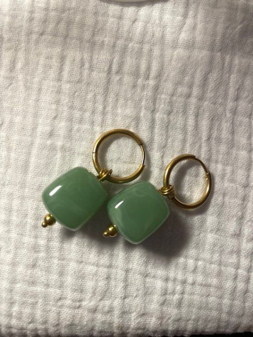 Boucles d'oreilles CHRISTIANE - Créole  en acier inoxydable doré