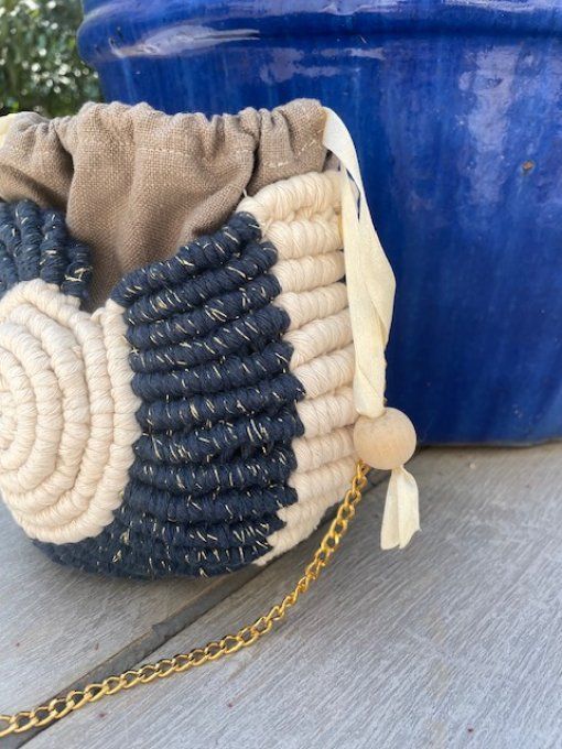 Sac coquillage- sac macramé fait main