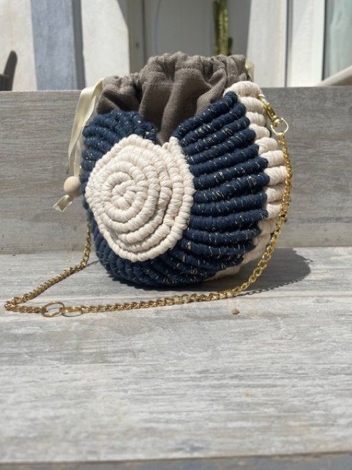 Sac coquillage- sac macramé fait main