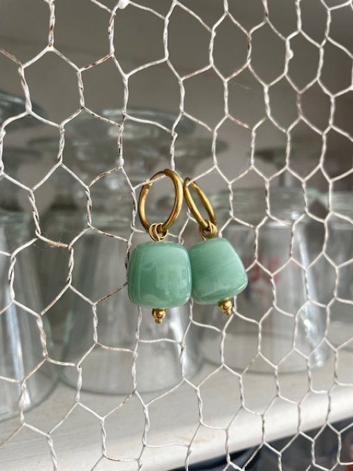 BOUCLES D'OREILLES CHRISTIANE - créole en acier inoxydable doré