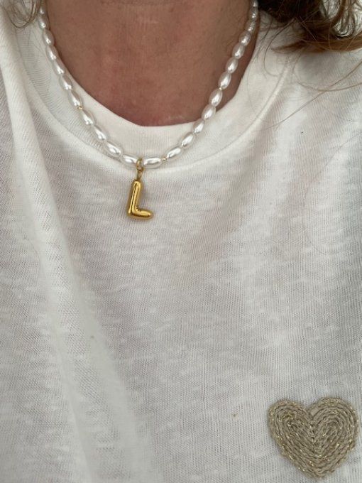 COLLIER INITIALE - Collier personnalisé Perles d'eau douce