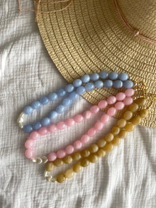 COLLIER MANON - Collier Ovale + coeur perles d'eau douce