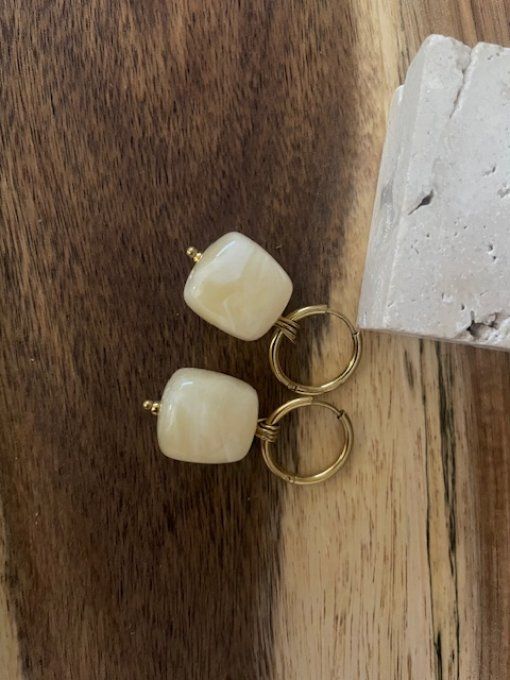 BOUCLES D'OREILLES CHRISTIANE - créole en acier inoxydable doré
