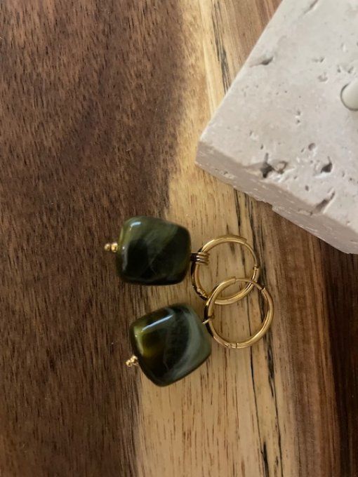 BOUCLES D'OREILLES CHRISTIANE - créole en acier inoxydable doré