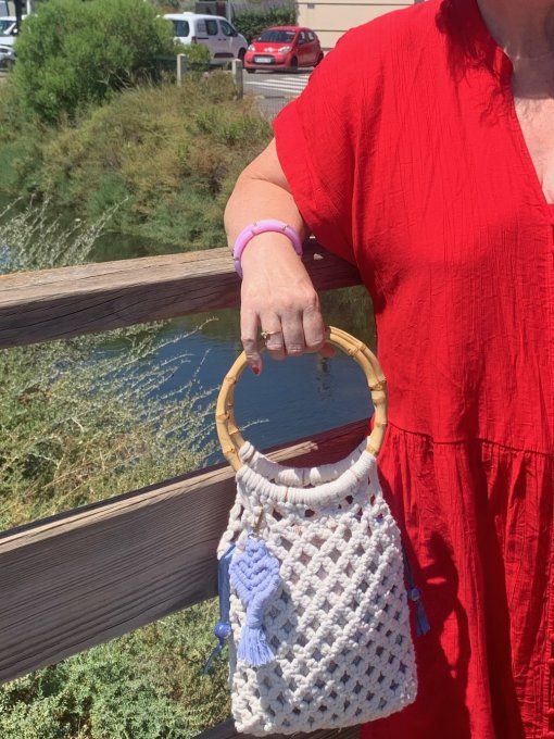 Sac anse en bambou - modèle "AGATHE"