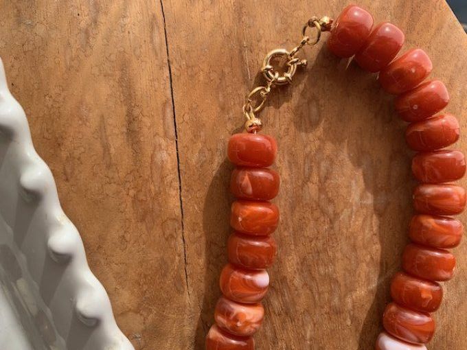 Collier GISÈLE + coeur écru - collier