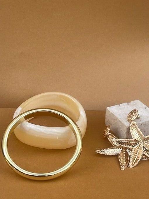 BRACELET JONC EPAIS DORE - HANNA
