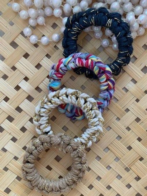 Elastique à cheveux fait main - modèle "OLA"