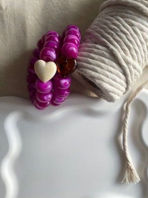 Bracelet élastique GISÈLE bracelet perles rondelles fait main