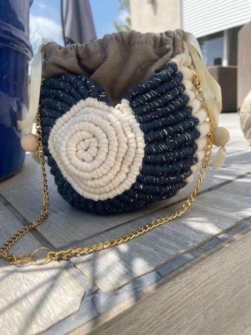 Sac coquillage- sac macramé fait main