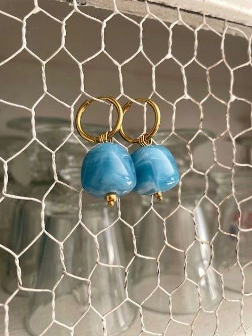 BOUCLES D'OREILLES CHRISTIANE - créole en acier inoxydable doré