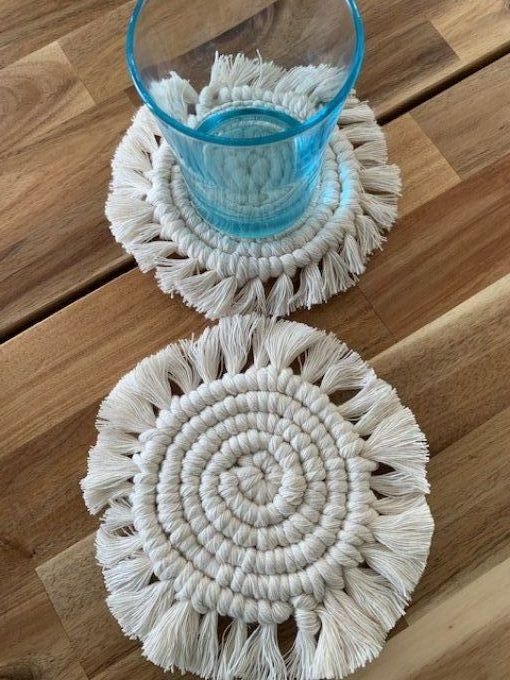 Sous-verres rond artisanale- modèle "BOHO" 